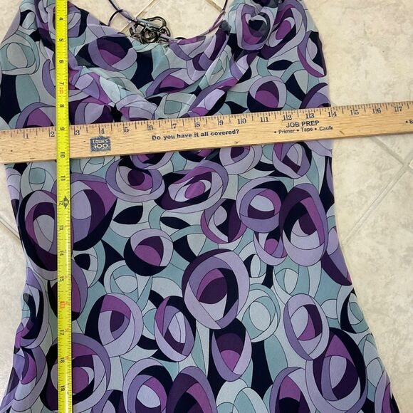 VTG. LAUNDRY Shelli Segal Fairy silk slip Dress Women's 6 purple artsy w pin - Picture 9 of 11